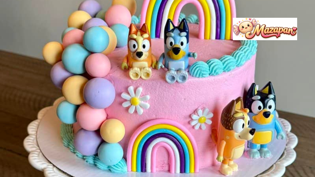 pink bluey cake